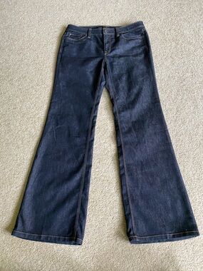 Ann Taylor Dark Blue Flare Jeans - Wide Leg Denim